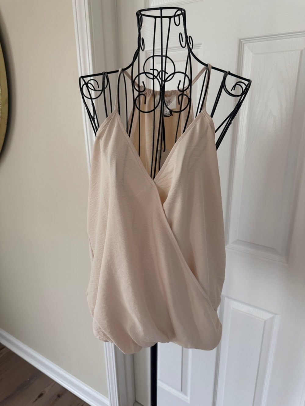 Olive & Oak Light Beige Surplice Cami Top